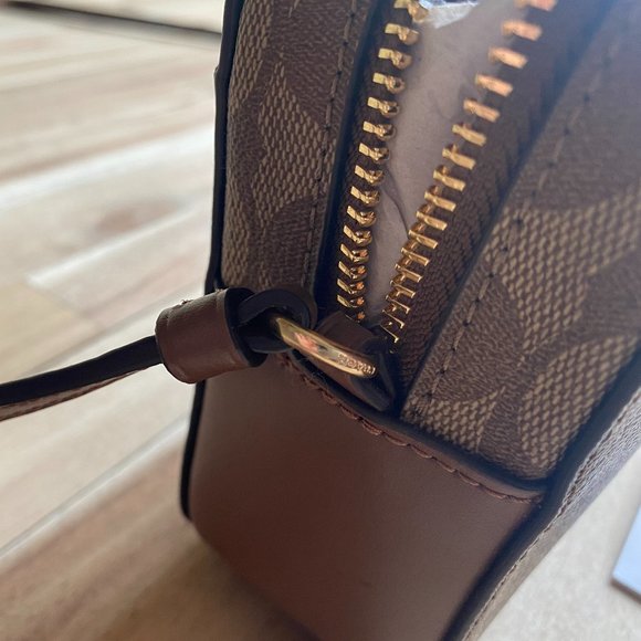 Coach Mini Camera Bag In Signature Canvas - Leather KHAKI BROWN SADDLE 2. - Picture 11 of 16